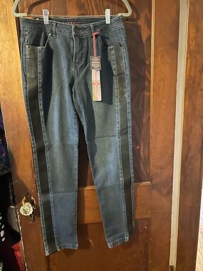 Liverpool Jeans Company Dark Blue Skinny Jeans with Black Side Stripe